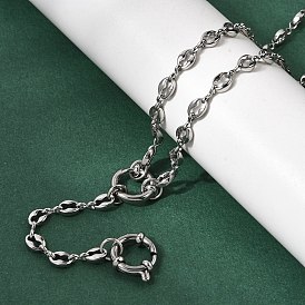 4.5мм 201 Цепочка из нержавеющей стали в виде кофейных зерен, унисекс, не тускнеет