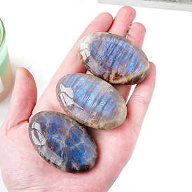 Natural Rainbow Moonstone Healing Stones, Oval Stones, Pocket Palm Stones for Reiki Balancing