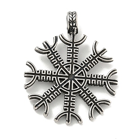 Viking 316 Surgical Stainless Steel Pendants, Helm of Awe Charm