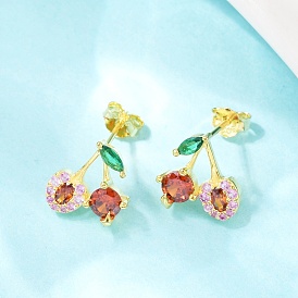 925 серебро из серебра прошивает кубические серьги из циркония, вишня