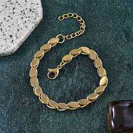 304 женские браслеты-цепочки с овальными звеньями из нержавеющей стали, ионное покрытие (ip)