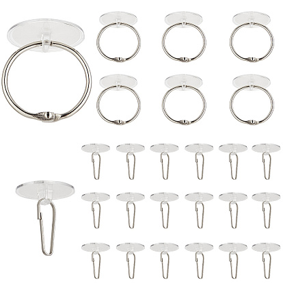 Прозрачная присоска присоска, с самоклеящимися крючками-вешалками из полипропилена и железными кольцами-переплетчиками для книг с отрывными листами