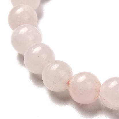 Bracelet extensible en perles de calcite de mangano rose naturel pour femme