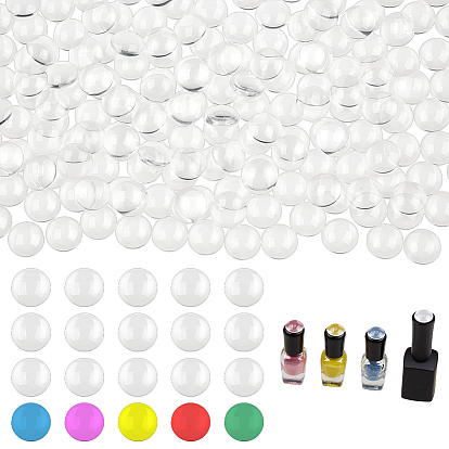 200 шт. прозрачная стеклянная карта цветов лака для ногтей, круглые