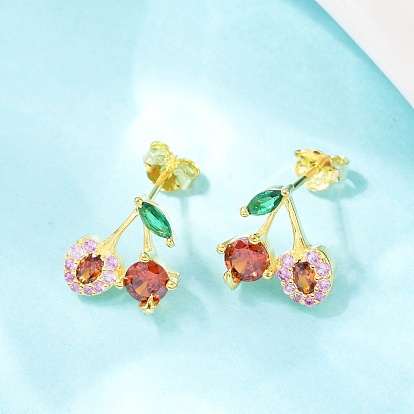 925 серебро из серебра прошивает кубические серьги из циркония, вишня