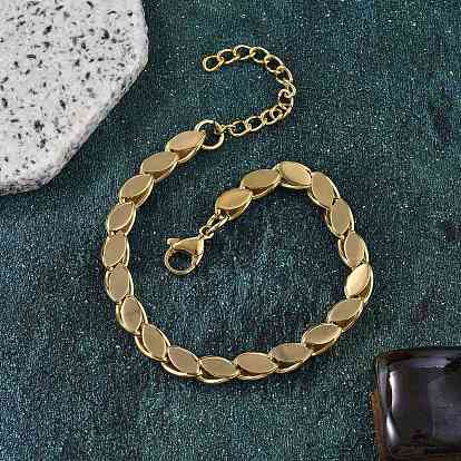 304 женские браслеты-цепочки с овальными звеньями из нержавеющей стали, ионное покрытие (ip)