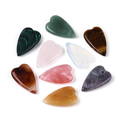 Природные и синтетические смешанные подвески драгоценных камней, сердце прелести, смешанные окрашенные и неокрашенные