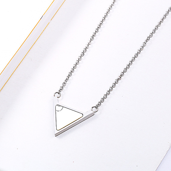 Ожерелья с подвеской в виде перевернутого треугольника из нержавеющей стали и синтетического говлита для женщин
