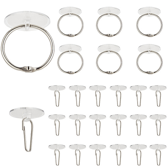 Прозрачная присоска присоска, с самоклеящимися крючками-вешалками из полипропилена и железными кольцами-переплетчиками для книг с отрывными листами