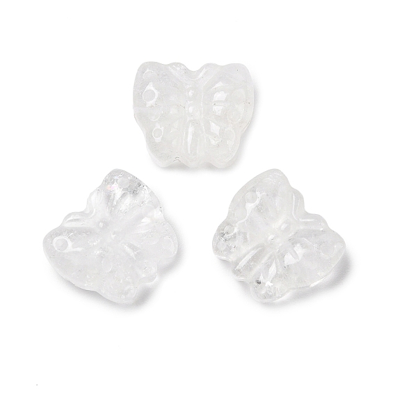 Резные бусины из натурального кварцевого кристалла, горного хрусталя, бабочка