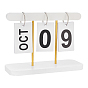 Rectangle Iron & Wooden Perpetual Desk Calendar, Home Office Decorations