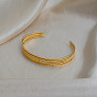 Bracelets manchettes vintage martelés en acier inoxydable à plusieurs rangs pour femmes