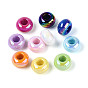 УФ-покрытие непрозрачные акриловые европейские бусины, радужный, рондель, большое отверстие шарик