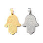 Pendentifs en acier inoxydable, main de Hamsa avec breloque étoile de David