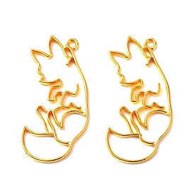 Сплав открытая задняя рамка большие подвески, DIY аксессуары для изготовления ювелирных изделий, для diy уф смолы, эпоксидная смола, форма лисы