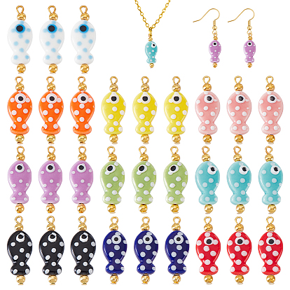 Фарфора ручной работы подвески, с железной фурнитурой, рыба