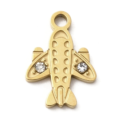 304 подвески из нержавеющей стали со стразами, ионное покрытие (ip), очарование самолета