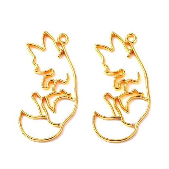 Сплав открытая задняя рамка большие подвески, DIY аксессуары для изготовления ювелирных изделий, для diy уф смолы, эпоксидная смола, форма лисы