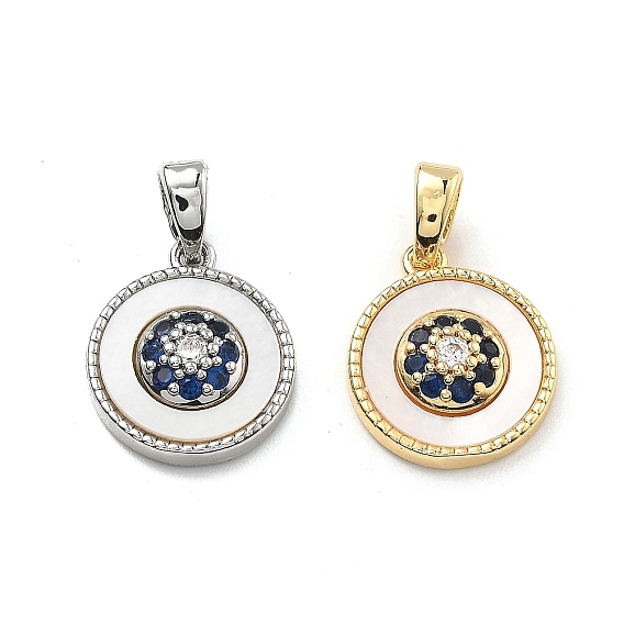 Латунные микро проложить кубического циркония прелести, без кадмия, без никеля и без свинца, плоско-круглые, с оболочкой