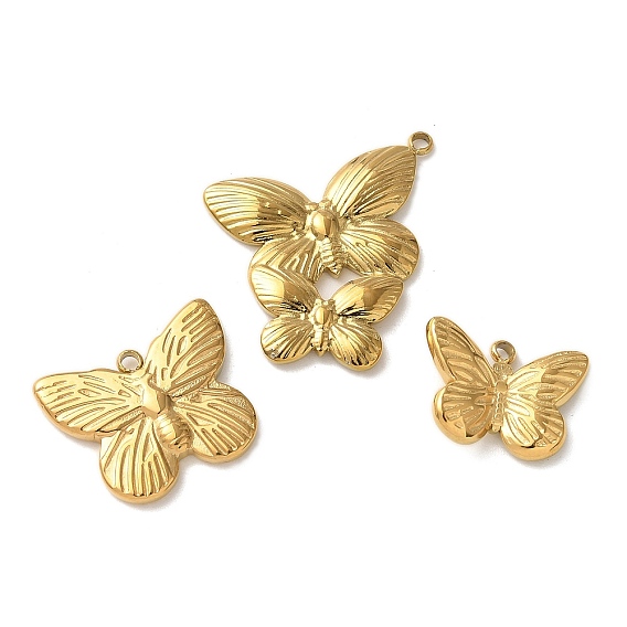 304 подвески из нержавеющей стали, очарование бабочки, ионное покрытие (ip)