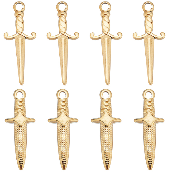 12 шт. 2 стили 201 и 304 подвески из нержавеющей стали, меч прелести
