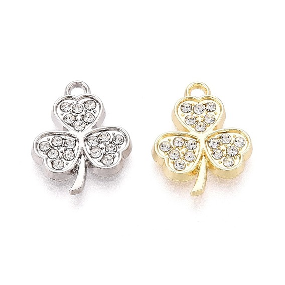 Подвески из сплава и хрустальных страз, клевер амулеты