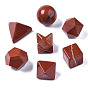 Natural Red Jasper Beads, No Hole/Undrilled, Chakra Style, for Wire Wrapped Pendant Making, 3D Shape, Round & Cube & Triangle & Merkaba Star & Bicone & Octagon & Polygon