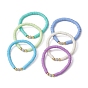 6Pcs 6 Color Polymer Clay Disc & Rhinestone Beaded Stretch Bracelets Set, Stackable Preppy Bracelets