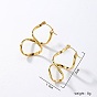 Stainless Steel Twisted Number 8 Shaped Hoop Earrings, for Women