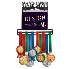 Iron Medal Display Hanger, with Plastic Plugs & Spacer, Iron Screws, Hexagon Nut & Hooks, Flip Pouches