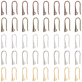 60 шт 5 цвета латунные крючки для серег для дизайна серег, провод уха, без свинца и без кадмия