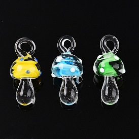 Handmade Lampwork Pendants, Mushroom