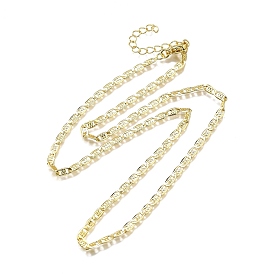 Ожерелья из текстурированной латунной морской цепочки, без свинца и без кадмия, долговечный, стойки покрытие