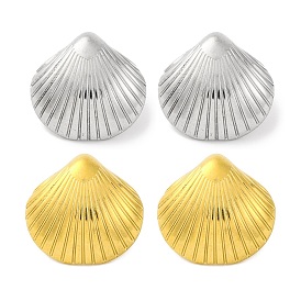 304 Stainless Steel Shell Shape Stud Earrings