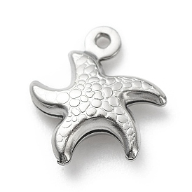 304 Stainless Steel Pendants, Starfish Charms