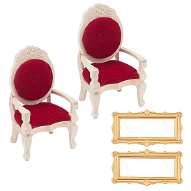 Pandahall elite полуфабрикаты стулья из березы и акриловое зеркало, для кукольных аксессуаров, притворяющихся опорными украшениями