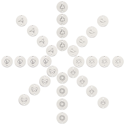 304 соединительные звенья нержавеющие, лазерная резка, плоский круглый со смешанными формами