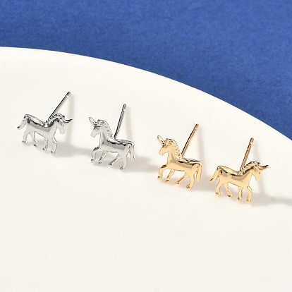 Латунь серьги, лошадь