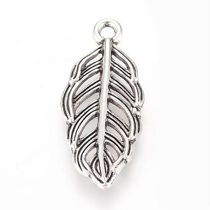Alloy Pendants, Leaf, Cadmium Free & Lead Free