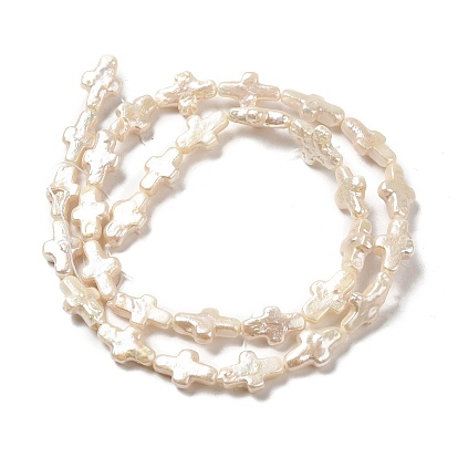 Natural Keshi Pearl Beads Strands, Baroque Pearls, Cultured Freshwater Pearl, Cross
