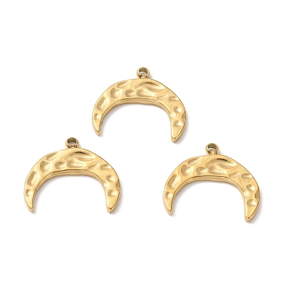Ion Plating 304 Stainless Steel Pendants, Moon