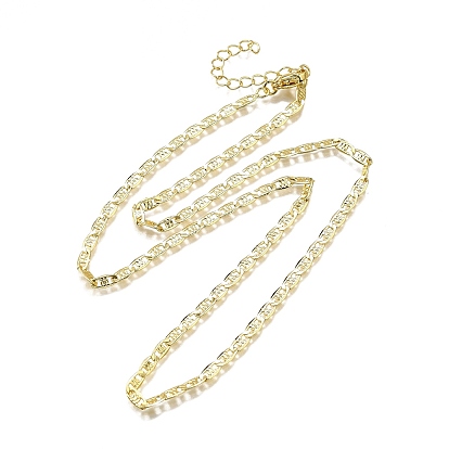 Ожерелья из текстурированной латунной морской цепочки, без свинца и без кадмия, долговечный, стойки покрытие