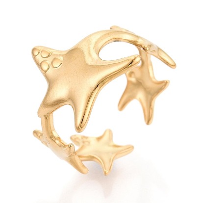 304 из нержавеющей стали Манжета кольца для женщин, морская звезда