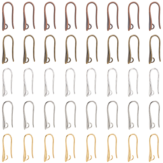 60 шт 5 цвета латунные крючки для серег для дизайна серег, провод уха, без свинца и без кадмия