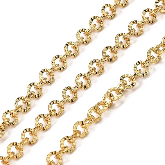 Латунные текстурированные овальные цепи, стойки покрытие, без кадмия и без свинца, долговечный, пайки, с катушкой