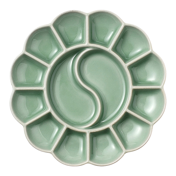 1Фарфоровая палитра для акварели и масла, принадлежности для рисования и краски, цветок