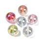 Уф-покрытие прозрачные акриловые бусины, радужный, круглые, с блеском порошок