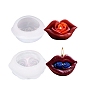 2Pcs 2 Styles Lip with Rose Flower Aromatherapy Candle Silicone Molds
