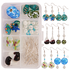 DIY Earring Making, with Handmade Lampwork Beads, Glass Beads, Brass Earring Hooks