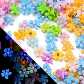 Luminous Resin Decoden Cabochons, Glow in the Dark, Flower